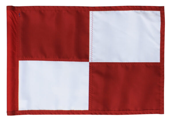 14"x20" Four Checkered Tubed Flag (Clearance)